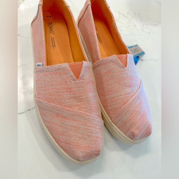 TOMS Apricot Melange Woven Alpargata Slip-On Loafer - Picture 4 of 8